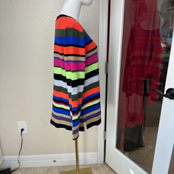 ￼Pure Amici NWT‎size medium mult color striped crewneck sweater